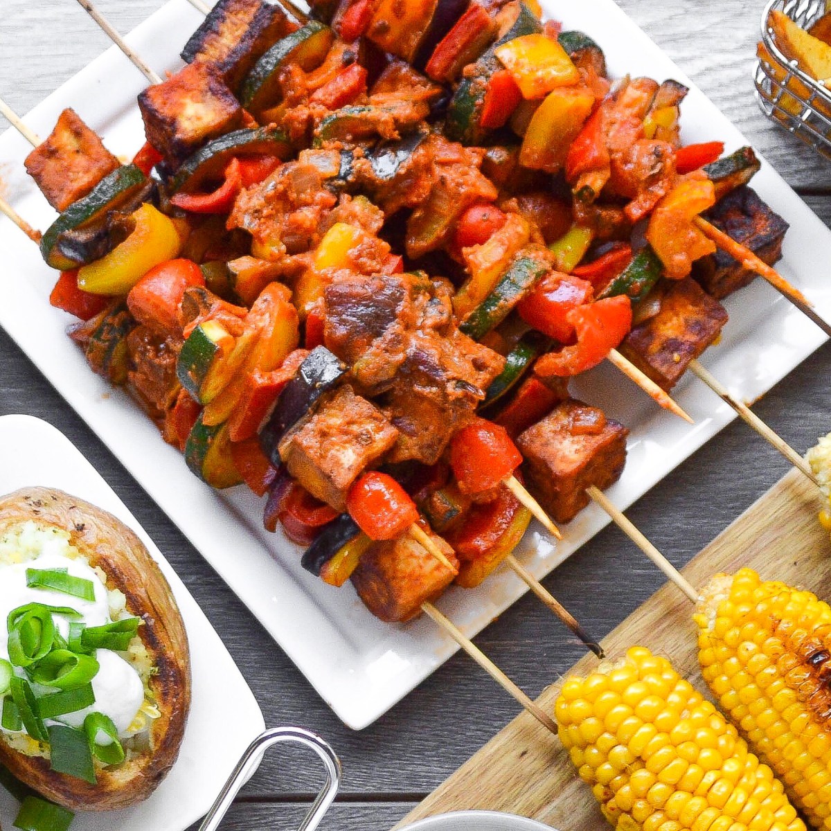 Smokey BBQ Tofu&nbsp;Kebabs